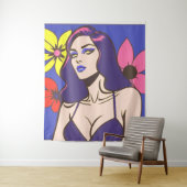漫画スタイルかわいらしウィメンタペストリー タペストリー (インサイチュ)