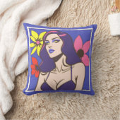 漫画スタイルかわいらし女性装飾用クッション クッション (ブランケット)