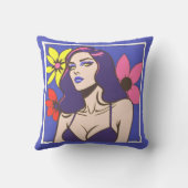 漫画スタイルかわいらし女性装飾用クッション クッション (裏面)