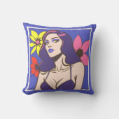 漫画スタイルかわいらし女性装飾用クッション クッション (正面)