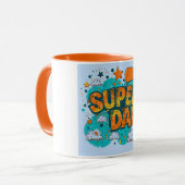 漫画スタイルすごいパパ図 マグカップ (正面左)