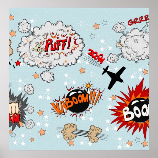 漫画スタイルすごいヒーローデザイン ポスター (正面)