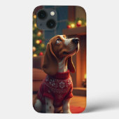 漫画スタイルのクリスマス犬 Case-Mate iPhoneケース (裏面)