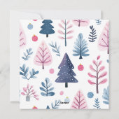 漫画スタイルのパステルイラストのホリデーカード シーズンカード (裏面)