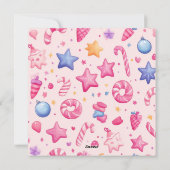 漫画スタイルのパステルイラストのホリデーカード シーズンカード (裏面)