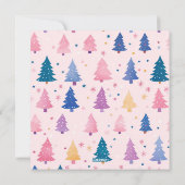 漫画スタイルのパステルカラー クリスマスツリーのホリデーカード シーズンカード (裏面)