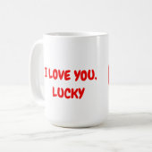 漫画スタイルの赤い襟の可愛い黒犬 コーヒーマグカップ (正面左)