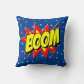 漫画スタイルアポップ・アートのートレトロイエローレッドブルーブームTh クッション (裏面)