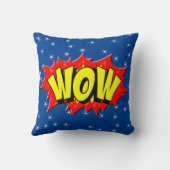 漫画スタイルアポップ・アートのートレトロイエローレッドブルーWOW クッション (裏面)