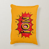 漫画スタイルアポップ・アートのートレトロイエロー金ゴールドYES/ NO アクセントクッション (裏面(縦))