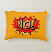 漫画スタイルアポップ・アートのートレトロイエロー金ゴールドYES/ NO アクセントクッション (裏面)
