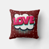 漫画スタイルアポップ・アートのートレトロスターズピンクラブ文字 クッション (裏面)