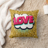 漫画スタイルアポップ・アートのートレトロスターズピンクラブ文字Thr クッション (ブランケット)