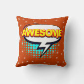 漫画スタイルアポップ・アートのートレトロスターズピンク素晴らし文字 クッション (裏面)