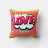 漫画スタイルアポップ・アートのートレトロピンクラブ文字スローピル クッション (裏面)