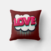 漫画スタイルアポップ・アートのートレトロピンクラブ文字 クッション (裏面)