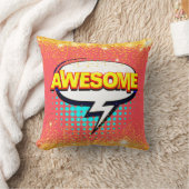 漫画スタイルアポップ・アートのートレトロピンク素晴らし文字スロー クッション (ブランケット)