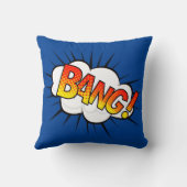 漫画スタイルアポップ・アートのートレトロブルーイエローオレンジバン クッション (裏面)