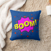 漫画スタイルアポップ・アートのートレトロブルーイエローパープルブーム クッション (ブランケット)