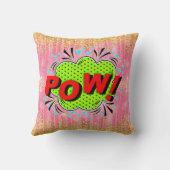 漫画スタイルアポップ・アートのートレトロレッドグリーンポー クッション (裏面)