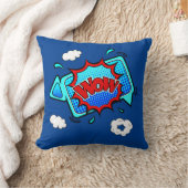 漫画スタイルアポップ・アートのートレトロレッドブルーWOW クッション (ブランケット)