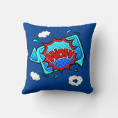 漫画スタイルアポップ・アートのートレトロレッドブルーWOW クッション (裏面)