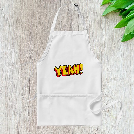 漫画スタイルイエー文字グラフィックはっきりしたイン黄 スタンダードエプロン