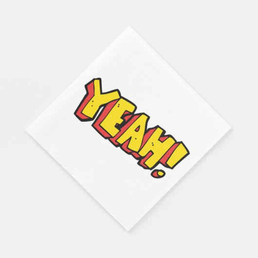 漫画スタイルイエー文字グラフィックはっきりしたイン黄 スタンダードランチョンナプキン (角)