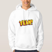 漫画スタイルイエー文字グラフィックはっきりしたイン黄 パーカ (正面)