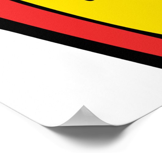 漫画スタイルイエー文字グラフィックはっきりしたイン黄 ポスター (角)