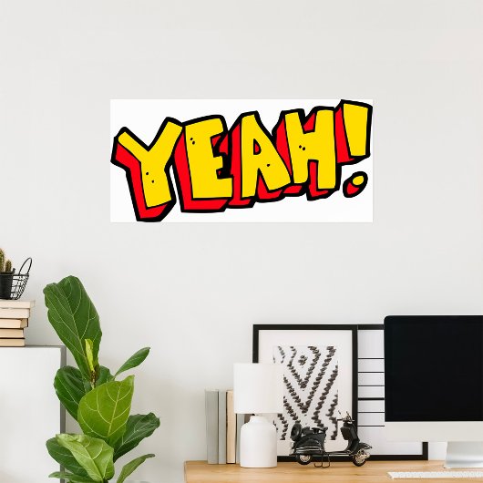 漫画スタイルイエー文字グラフィックはっきりしたイン黄 ポスター