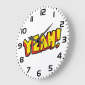 漫画スタイルイエー文字グラフィックはっきりしたイン黄 ラージ壁時計 (傾斜)