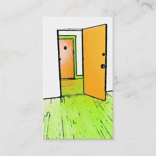 漫画スタイルオープンドア実在:不動産 名刺 (正面)