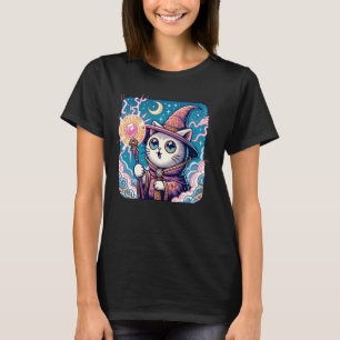 漫画スタイルキットンおもしろい恋人リアクションウィザードキャット Tシャツ