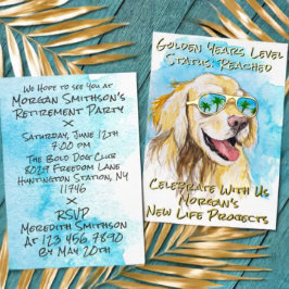 漫画スタイルゴールデンイヤーズおもしろい退職パーティー 箔招待状