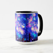 漫画スタイルシティスカイライン&ミルキーウェイナイトスカイ マグカップ (正面右)