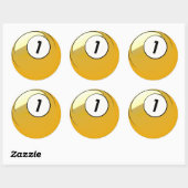 漫画スタイルナンバー1ビリヤード球 ラウンドシール (シート)