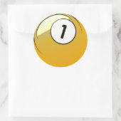 漫画スタイルナンバー1ビリヤード球 ラウンドシール (バッグ)