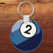 漫画スタイルナンバー2ビリヤード球 キーホルダー (正面)