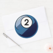 漫画スタイルナンバー2ビリヤード球 ラウンドシール (封筒)
