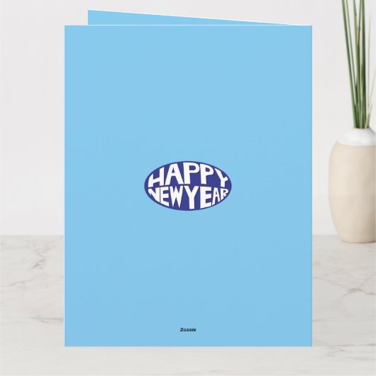 漫画スタイルパーソナライズされた写真ハッピーニューイヤーカード カード (裏面)