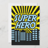 漫画スタイルヒーロー誕生日招待状 招待状 (裏面)