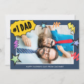 漫画スタイルフォトファザーズデイカード 招待状 (正面)