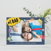 漫画スタイルフォトファザーズデイカード 招待状 (スタンド正面)