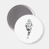 漫画スタイルランニング-、白黒 マグネット (正面/裏面)