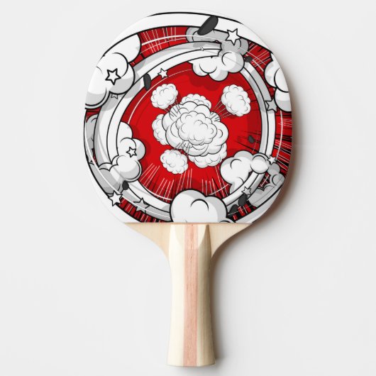 漫画スタイルレッドファイトクラウド 卓球ラケット (正面)
