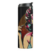 漫画スタイルレトロピンナップガールとカクテル タンブラー (回転左)