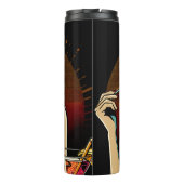 漫画スタイルレトロピンナップガールとカクテル タンブラー (裏面)