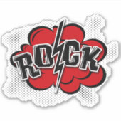 漫画スタイル岩イラストレーション シール (正面)