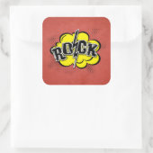 漫画スタイル岩イラストレーション スクエアシール (バッグ)